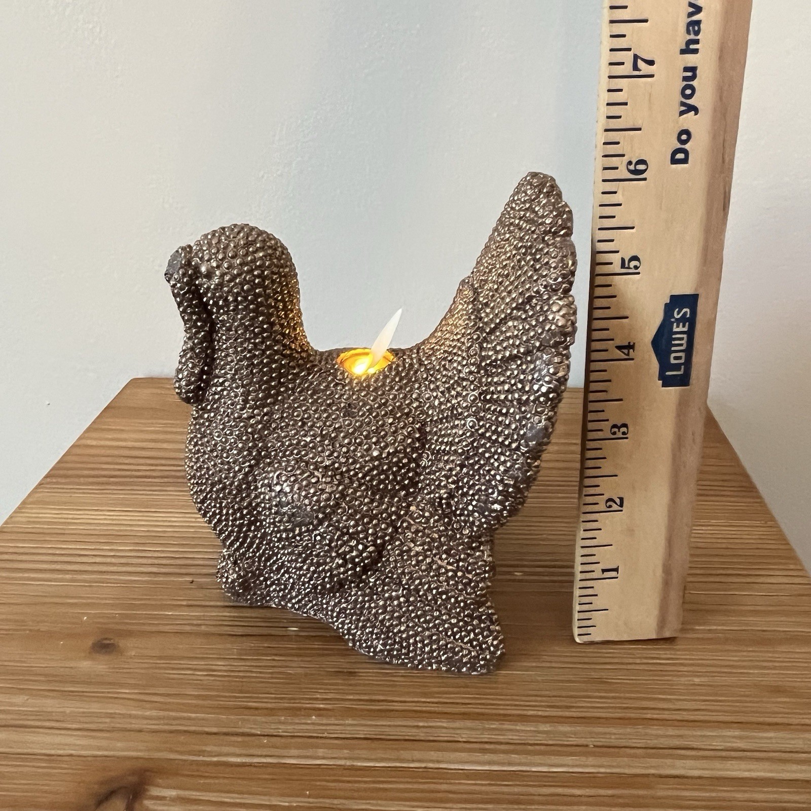 Luminara Flameless TURKEY Candle Brown Bronze Brush Accents, No Remote Rare