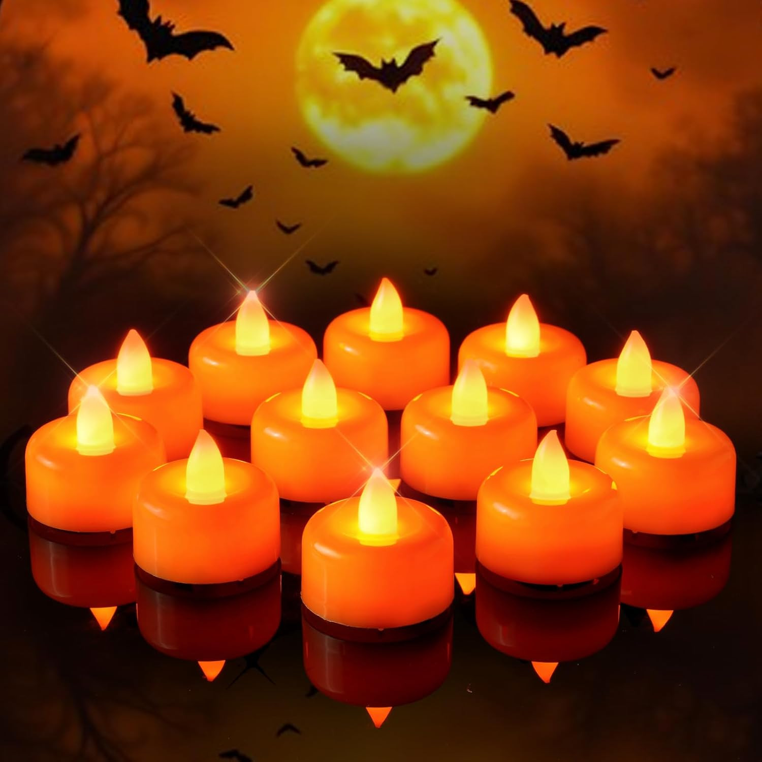 Flameless LED Tea Light Candles Battery Powered Multi Color 12 24 50 100 150