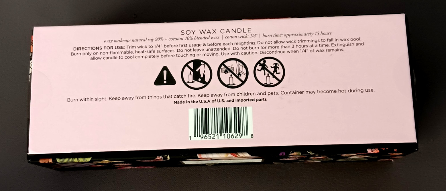 Authentic $118 Johnny Was Votive Candle Set Of 3 Soy Wax 2.5 Oz Each New Sealed
