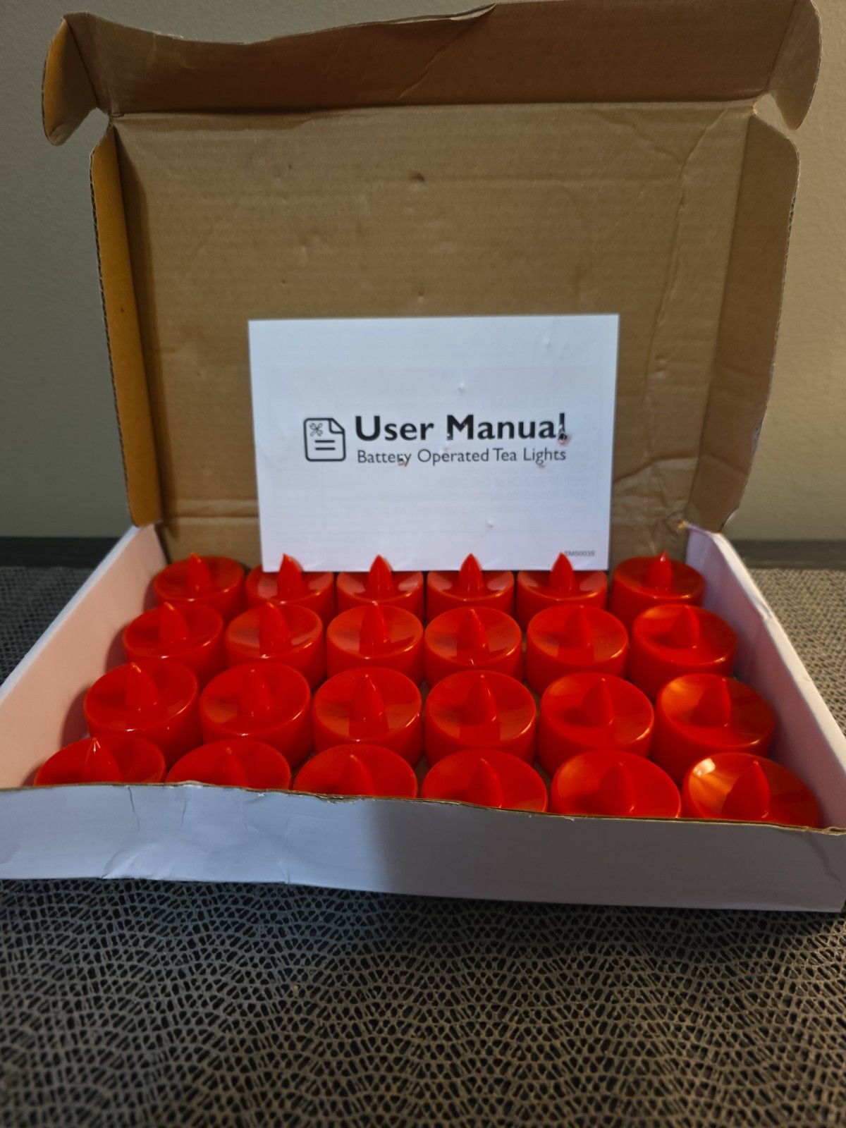 Homemory Flameless LED Tealight Candles 24 Pack Battery Operated RED Color NEW
