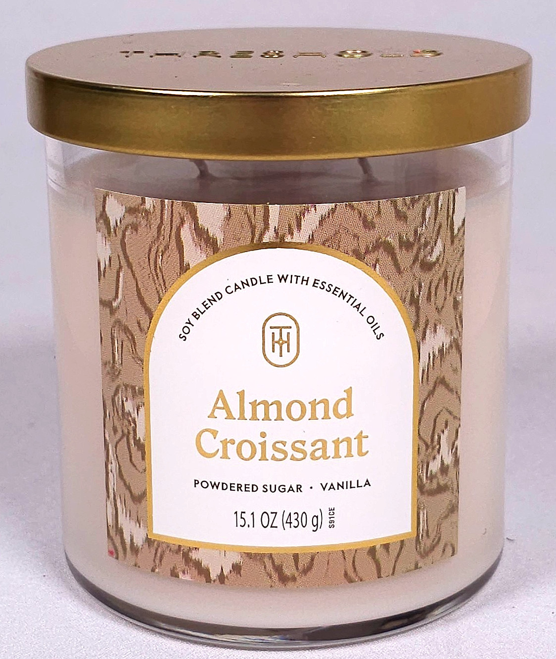Threshold Almond Croissant Scented 2-Wick Glass Jar Candle Large 15.1 oz Retired