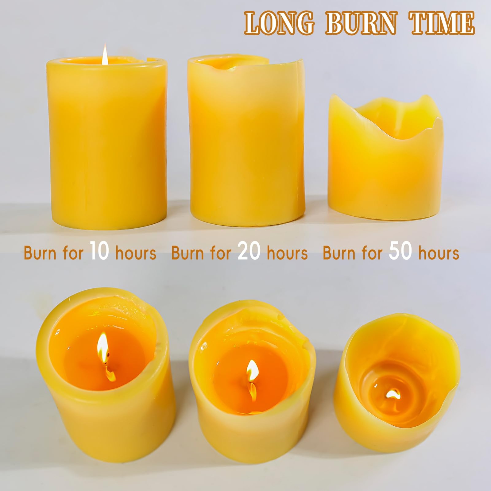 UGBEM 2 Packs 3″ x 4″ Natural Beeswax Pillar Candles,120 Hours Long Burning E…
