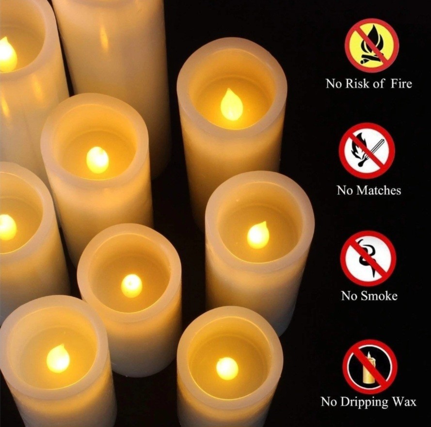 Vinkor Flameless Candles Battery Operated Candles 4″ 5″ 6″ 7″ 8″ 9″ Set of 9