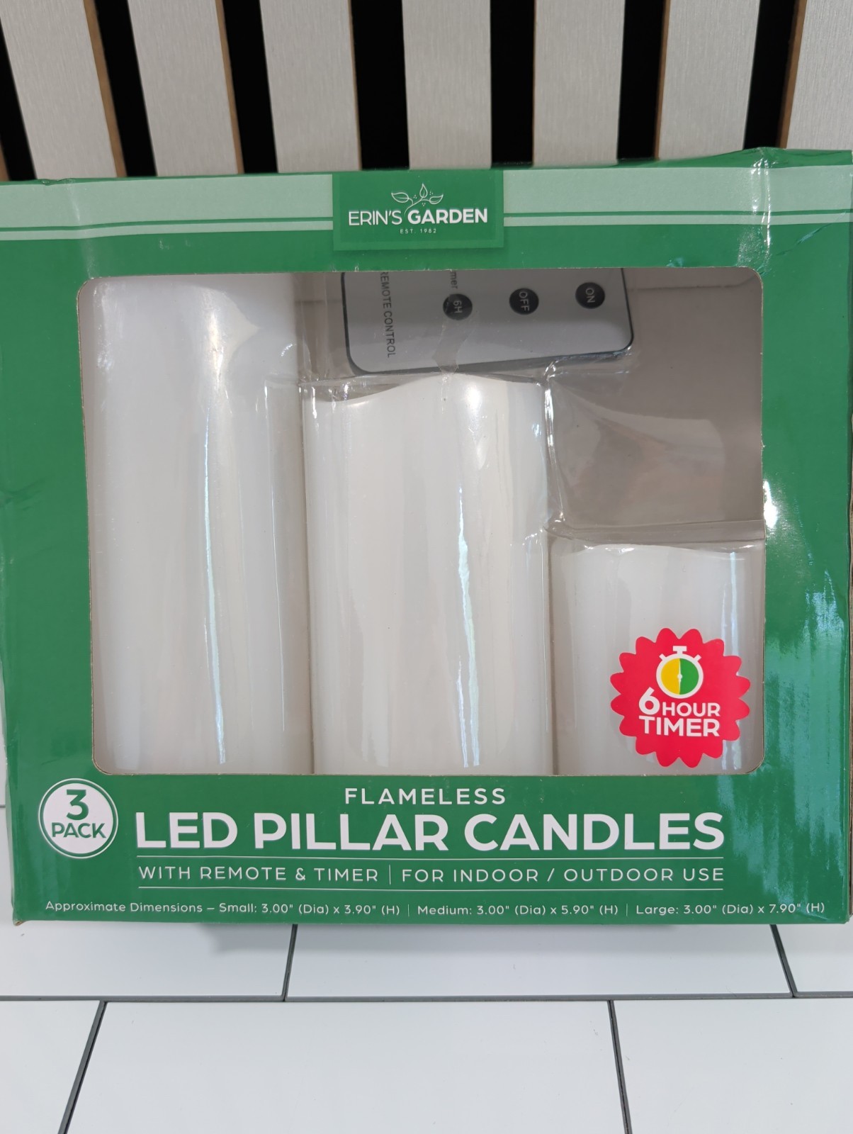 3 PCS Indoor Outdoor Flameless LED Pillar Candles w/ Timer & Remote