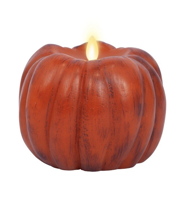 Pottery Barn Premium Flameless Flickering Pumpkin Candle Orange Brand New Rare