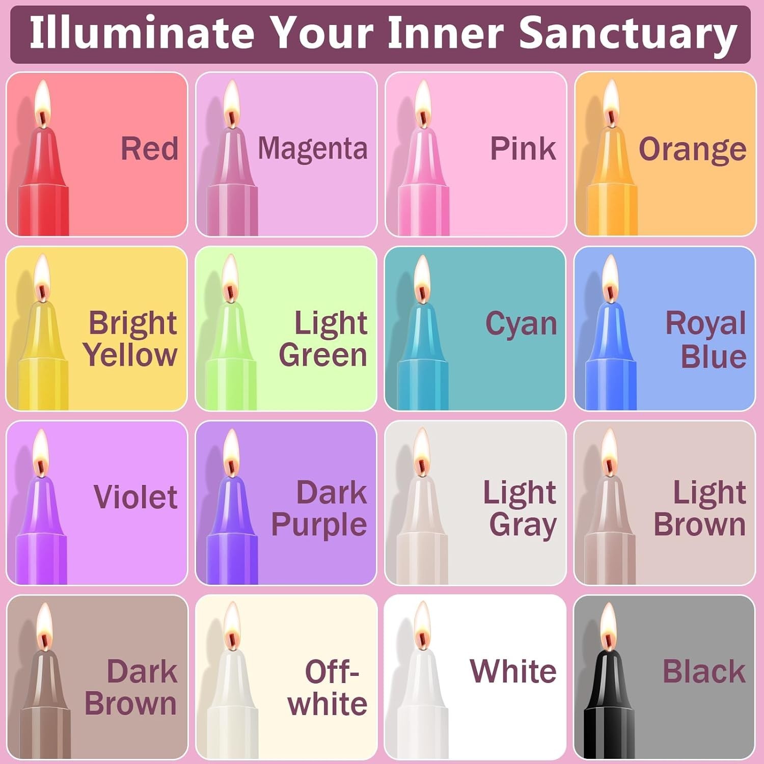 160 Pack Spell Chime Candles 4 Inch Multi-Colored Taper Candles Sticks for Ho…