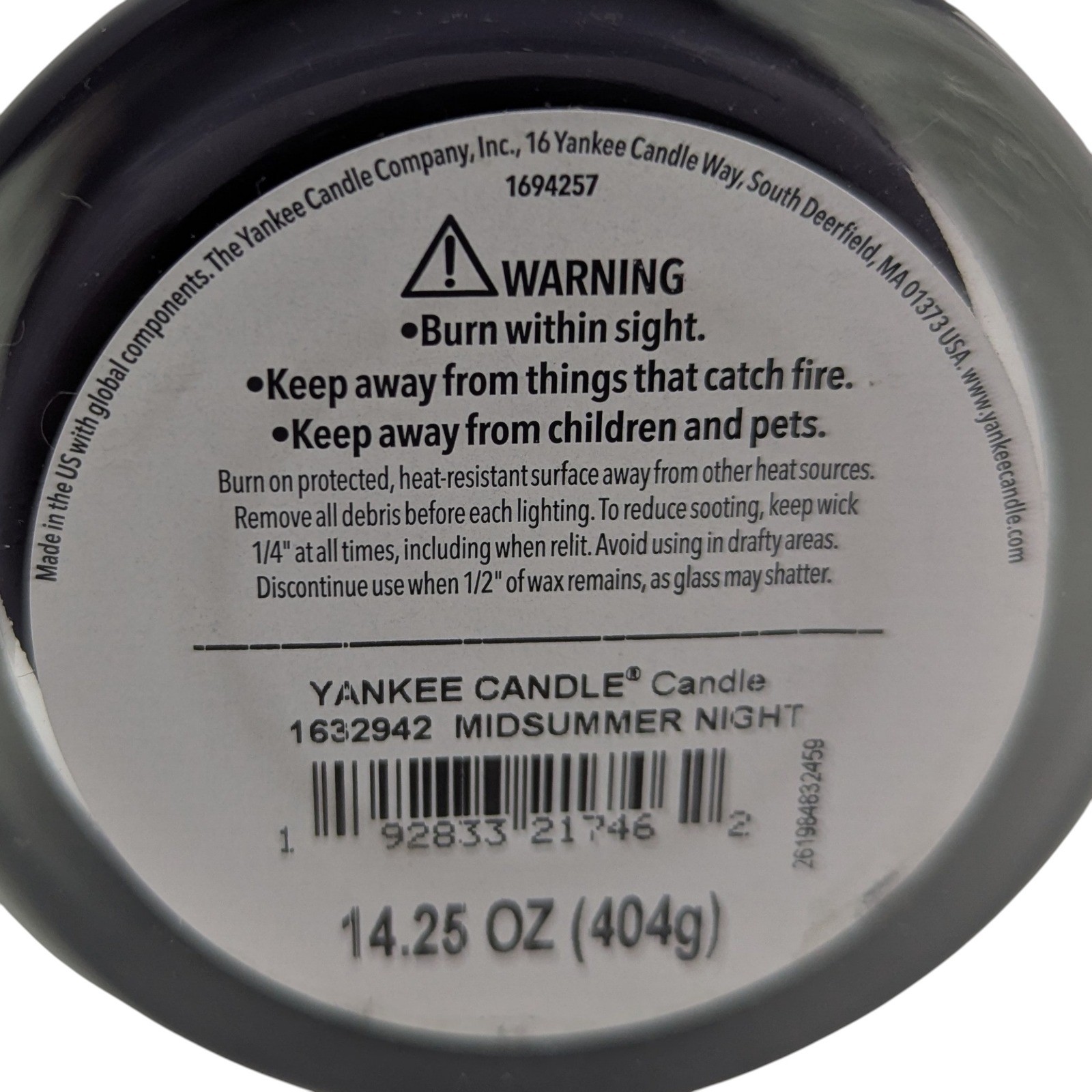 Yankee Candle Midsummer’s Night 14.25 oz Scented Tumbler Candle Black Wax NEW