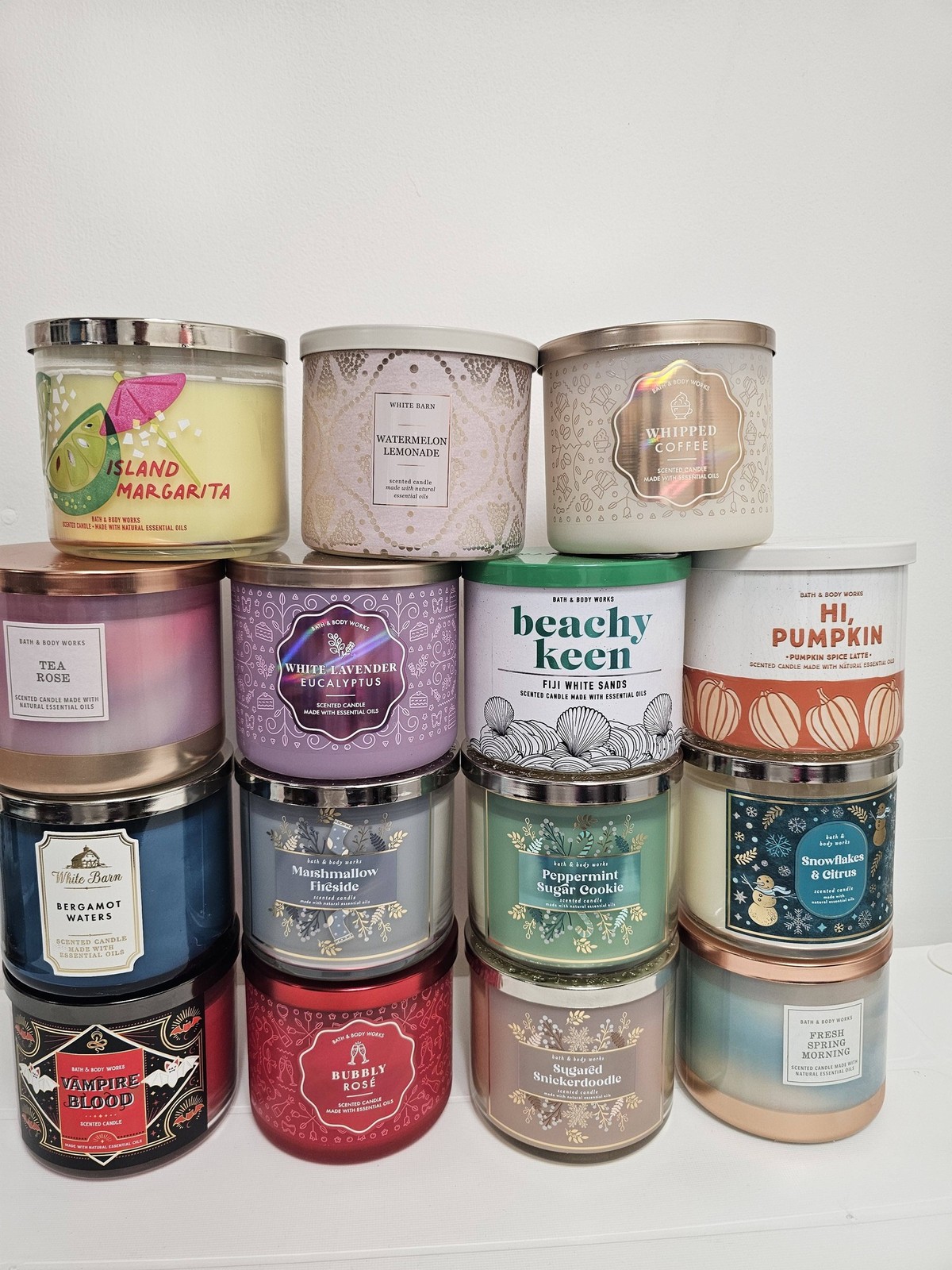 Bath & Body Works 3 Wick Scented Candle With Natural Essential Oils Pick Now