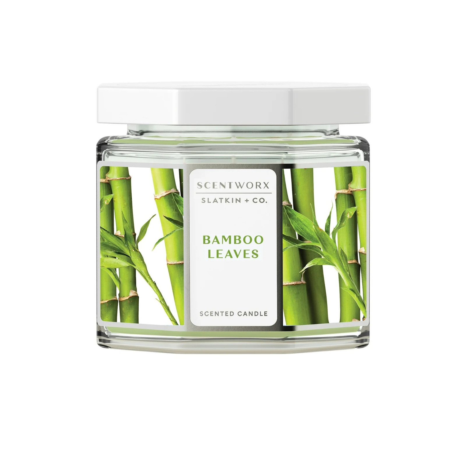 Natural Bamboo Leaves Scented 3-Wick Candle in Glass Jar 14.5 Oz Home Fragrance