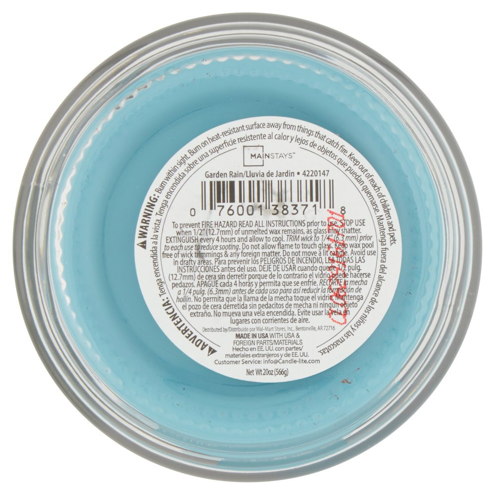 Single Wick Jar Candle, Garden Rain, 20 Oz