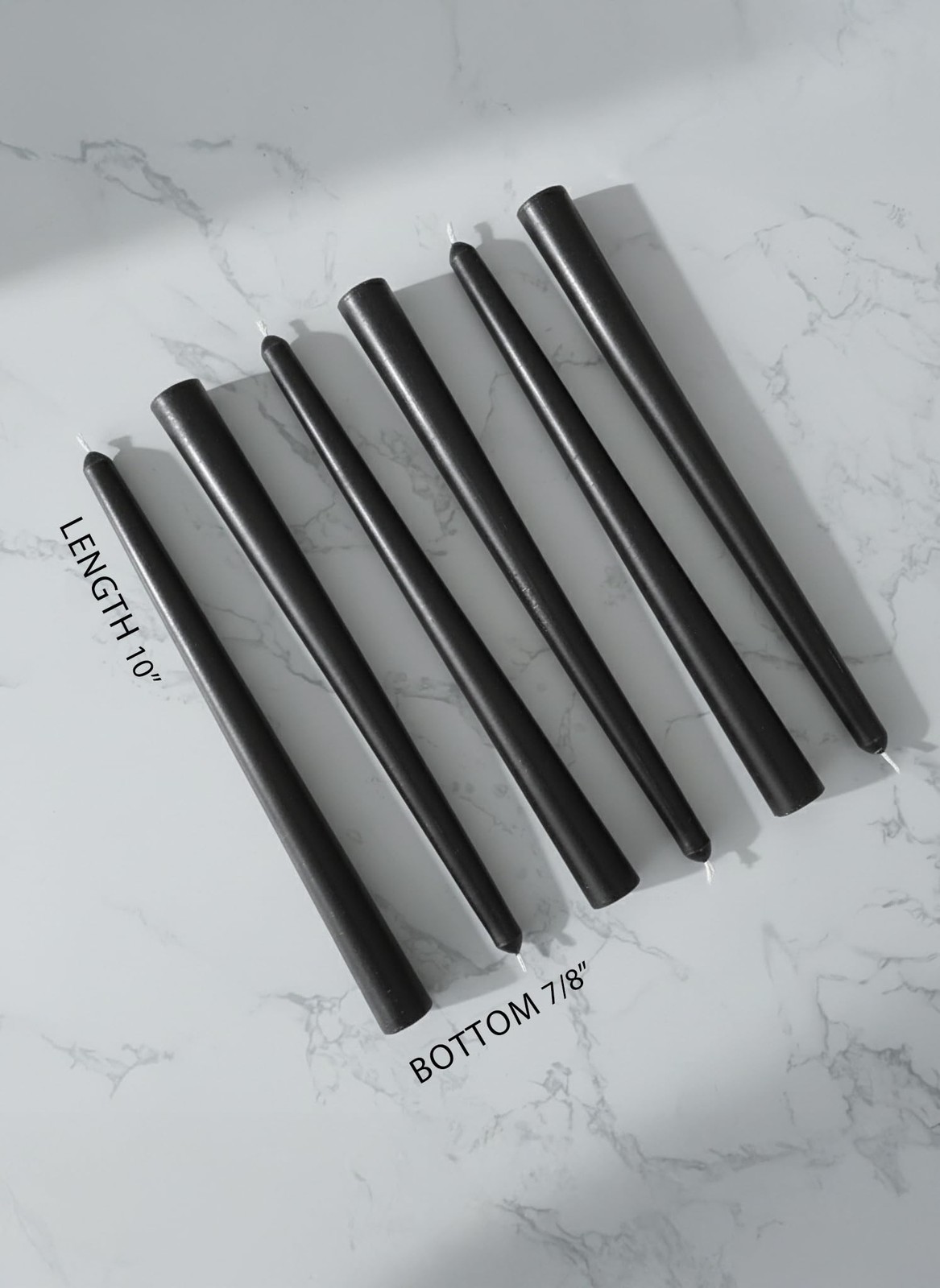 6 Pack 10 In Classic Taper Candles Black Long Burning Unscented Candlesticks