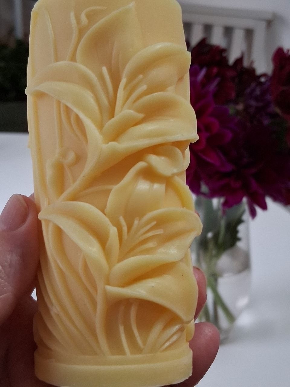 Handmade Natural Soy Candle , Lily Scent, Customizable