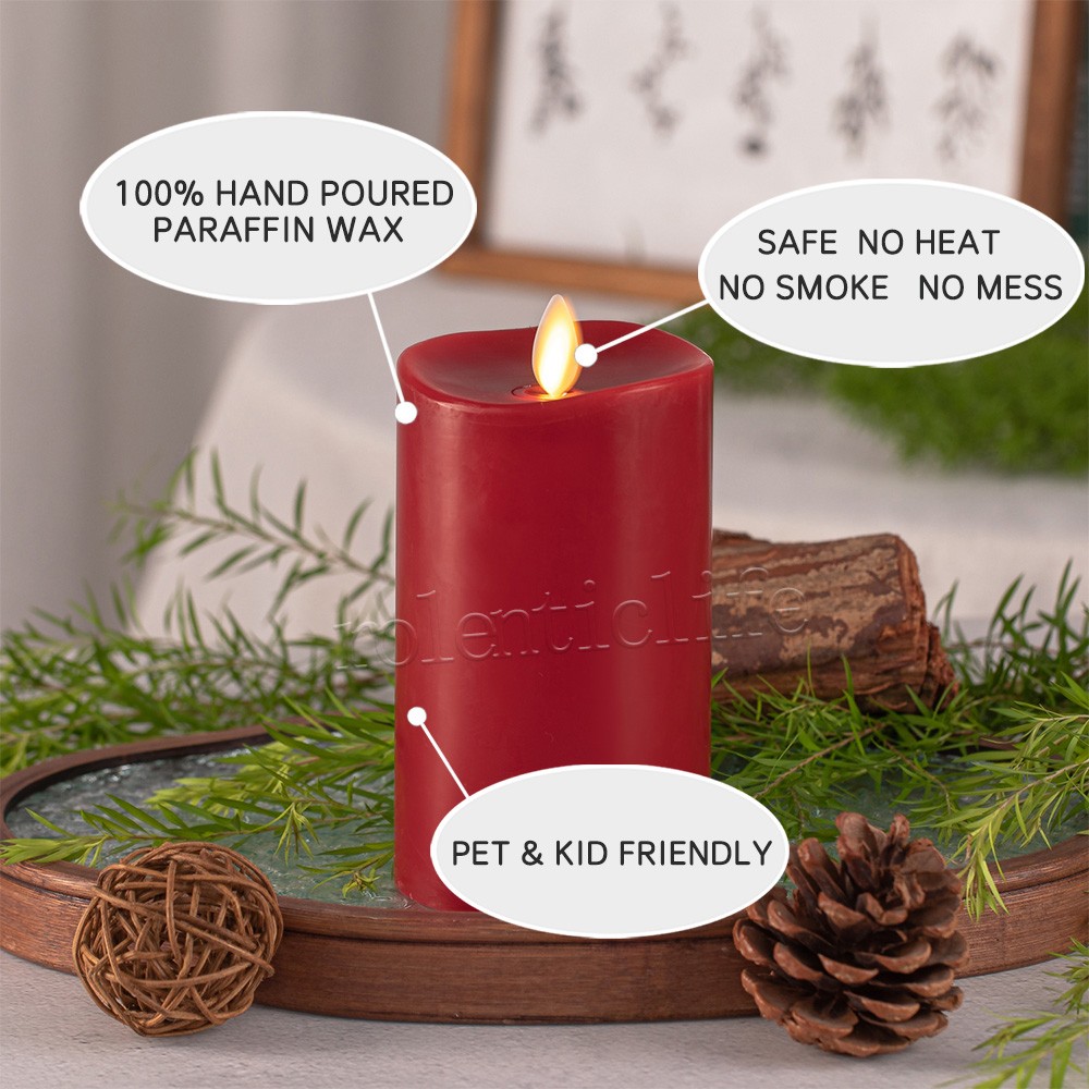 5.5″ Luminara Flameless LED Unscented Wax Battery Candles w/Remote Moving Wick