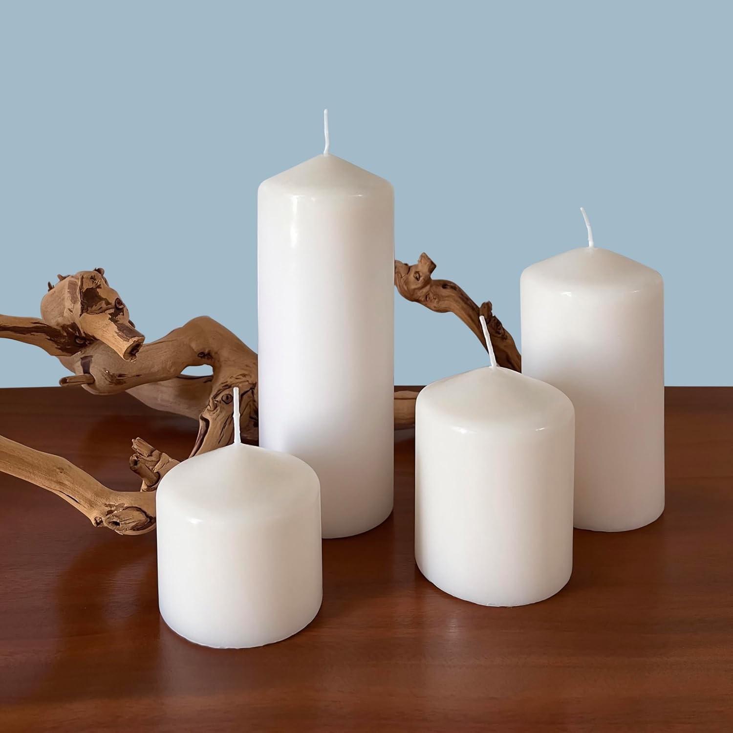 Unscented White Tall Pillar Candles 18 Hour Burning Candle Pillars Perfect for