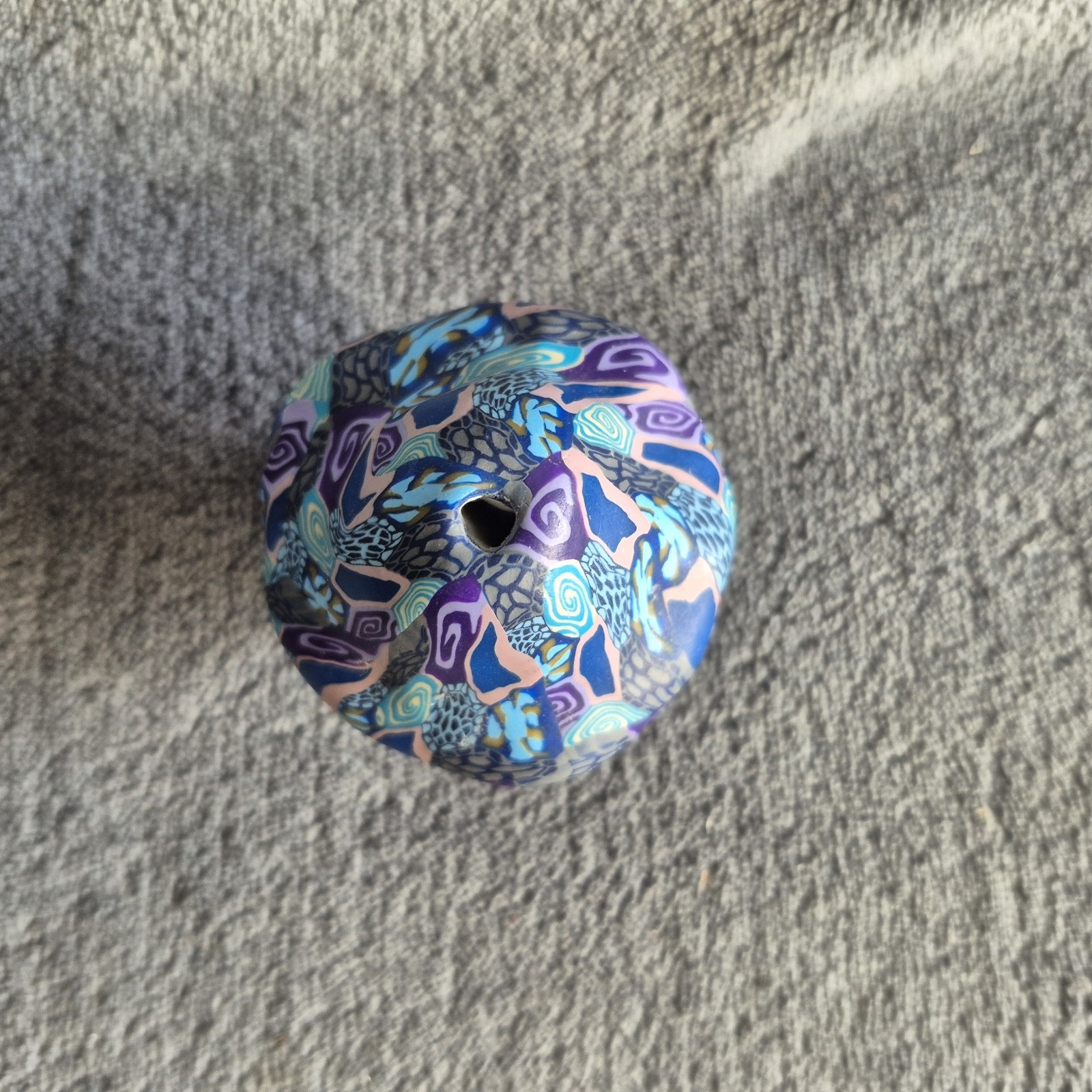 Vintage Psychedelic Multi Color Swirl Hippie Millefiori Missing Whick
