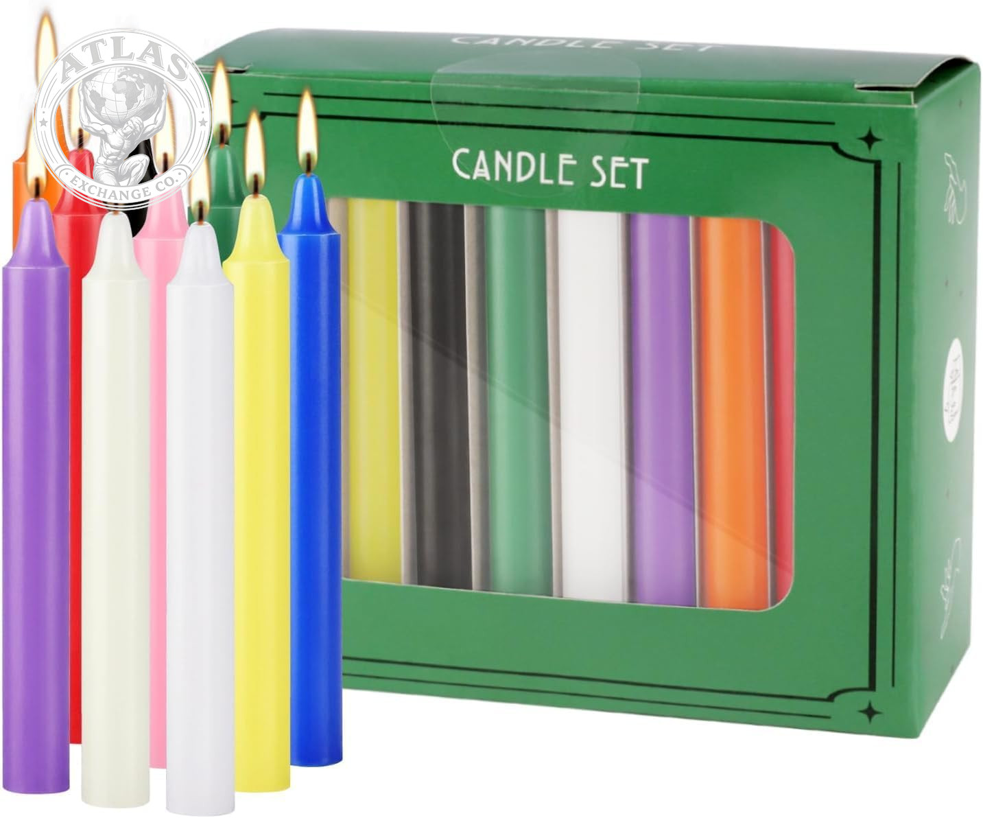 YOROXRG 40 Pack Spell Chime Candles-4 Inch Multi-Colored Taper Candles Sticks-Fo