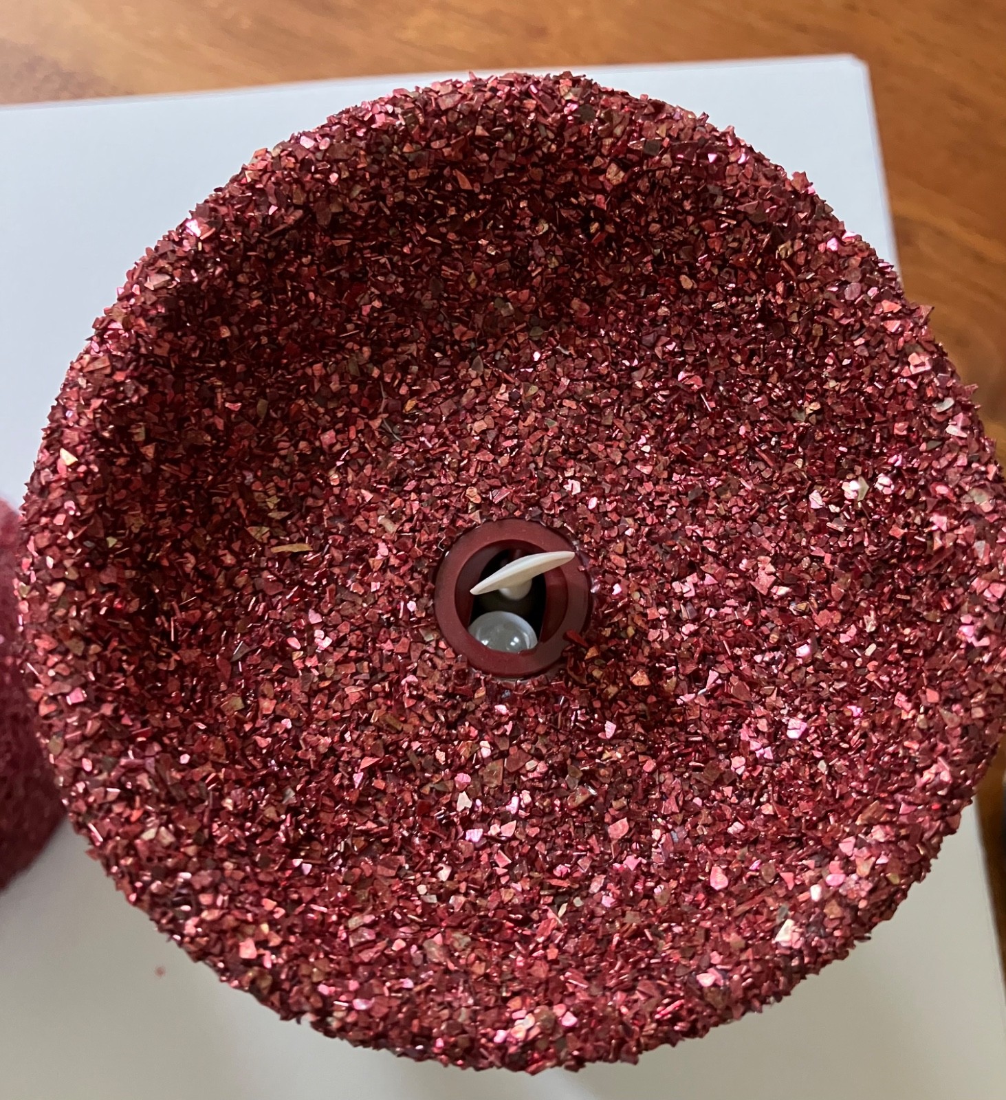 Luminara Red Glitter Candles – set of 2