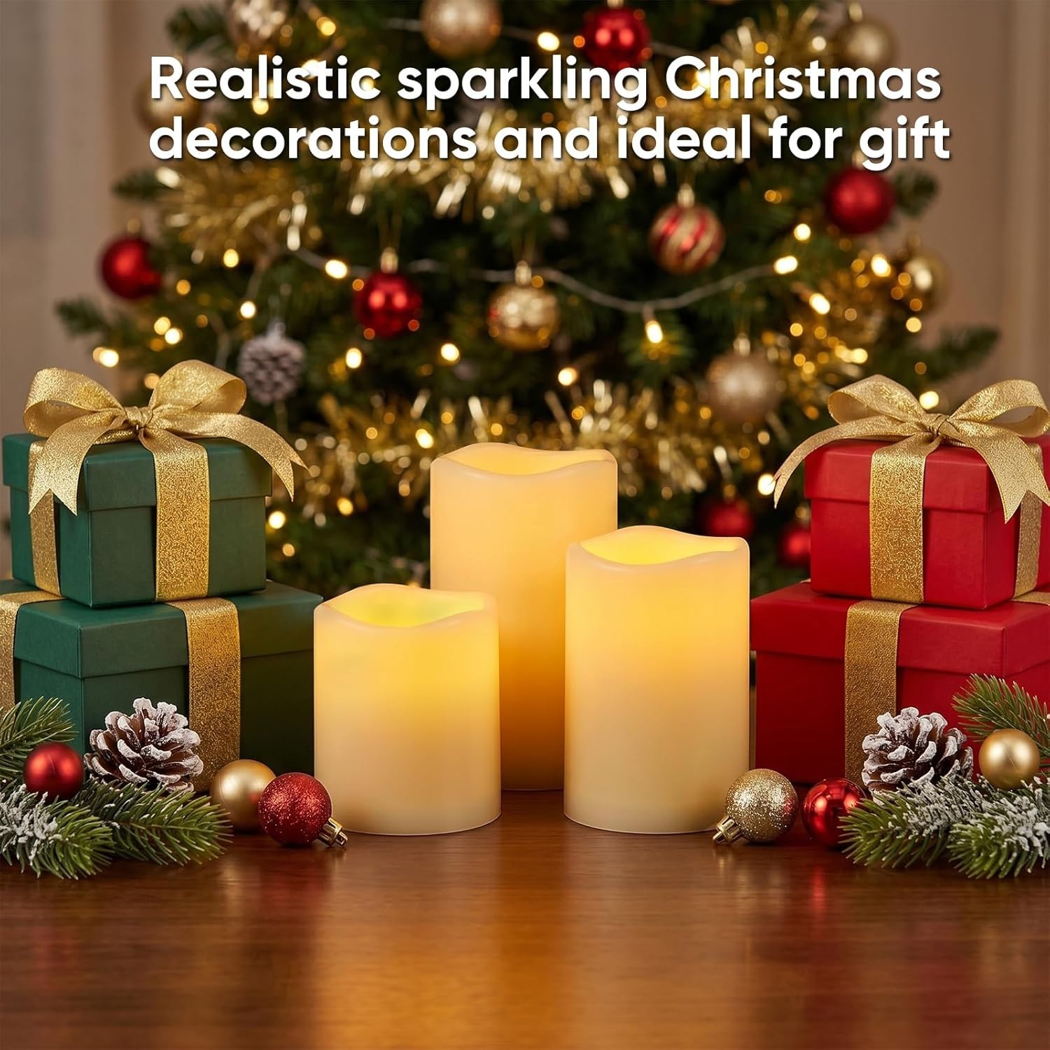 Flickering LED Pillar Candles Outdoor & Indoor Use – 2-Pack with Timer & Remote