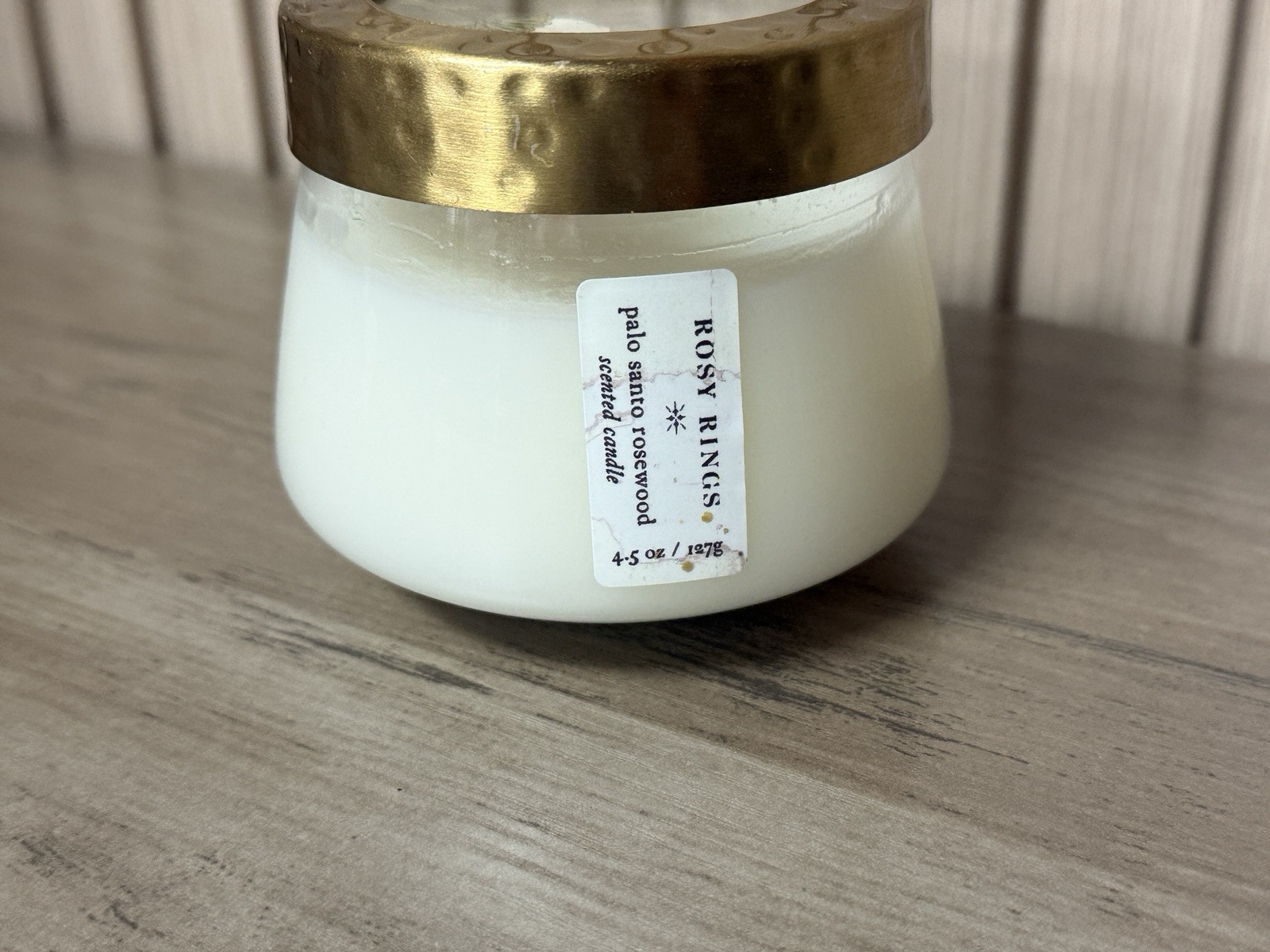 Anthropologie Rosy Rings Scented Floral Press Candle Pallo Santo Rosewood 4.5oz