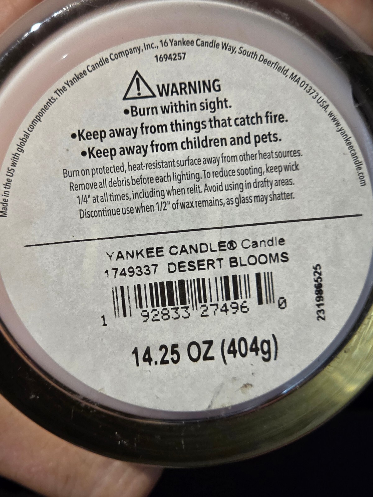 Yankee Candle Desert Blooms 14.25 oz Signature Medium Jar NEW 1749337