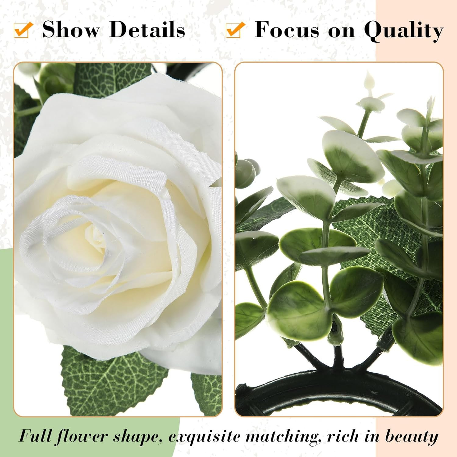 20 Pcs White Rose Candle Rings with Flameless Candles for Weddings & Events