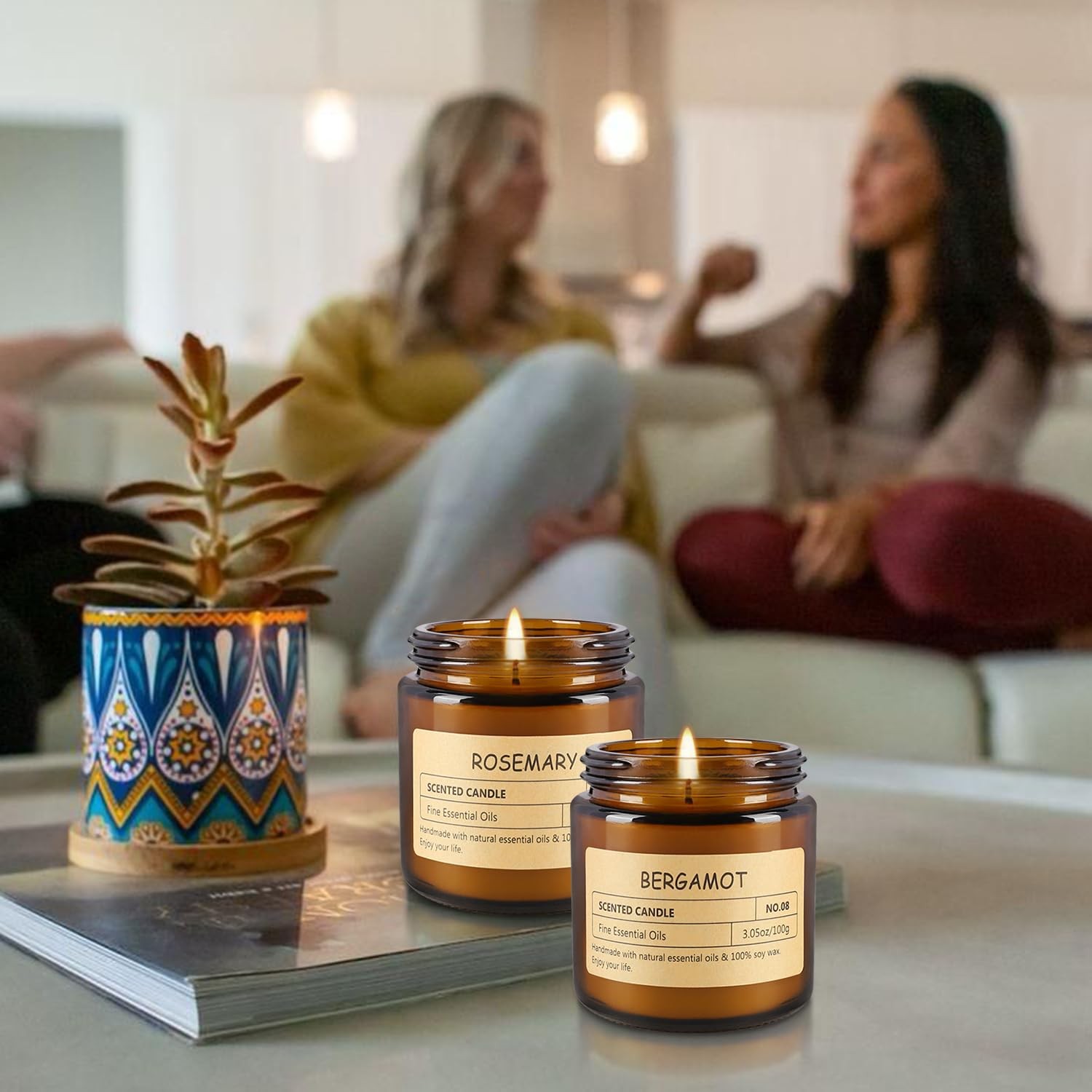 12 Pcs Scented Candles with Added Natural Essential Oils, 3.05oz, Suitable fo…