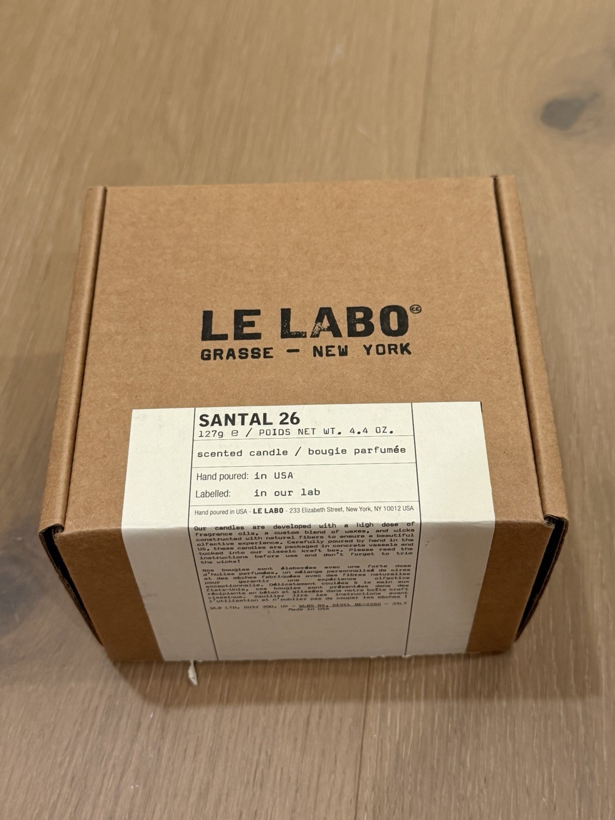 LE LABO Grey Concrete White Wax Santal 26 Scented Candle Mini Votive 4.4oz New