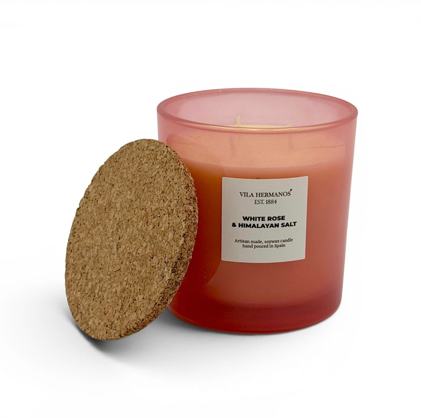 Vila Hermanos White Rose & Himalayan Salt Scented Candle Large 3-Wick 500g