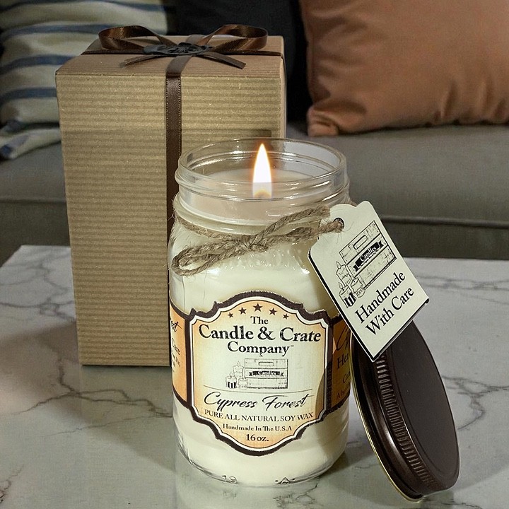 Cypress Forest, 16oz. Mason Jar, Handmade Soy Wax Candles that smell AMAZING!