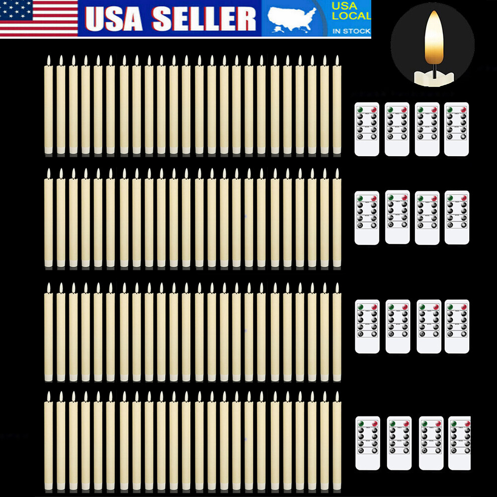 LED Rod Candle Lighting Decorative Remote Control Battery Operated with Timer