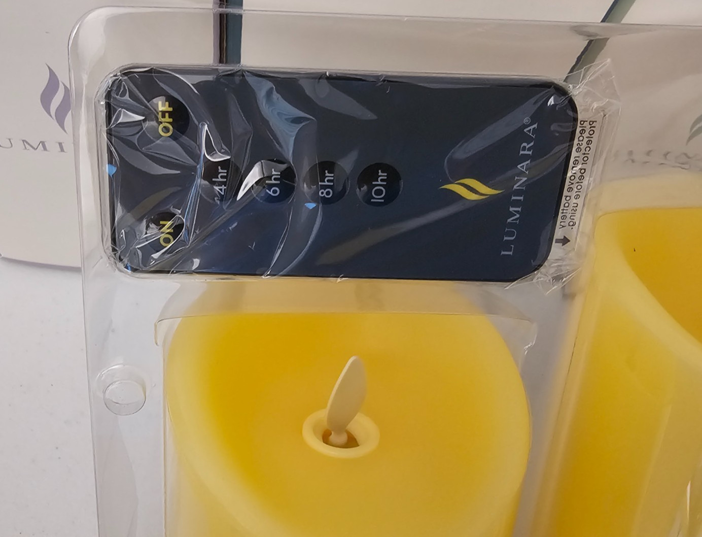 Luminara Canary Yellow 3 Pillar Candle Set Remote Control 4.5, 5.5 & 6.5″ X 3″