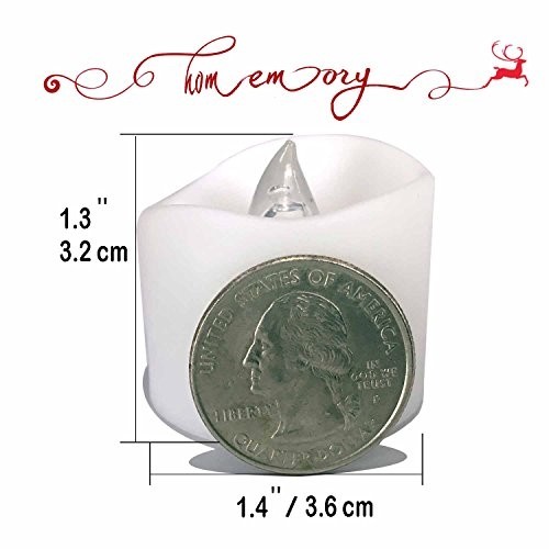 Pack 12 Flameless LED Tea Candles for Outdoor Indoor Fake Candle in Warm White