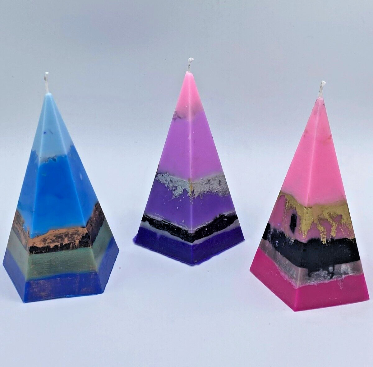 Pyramid Candle, Treasure Candle, Spiritual Crystal Candle, Intention Candle