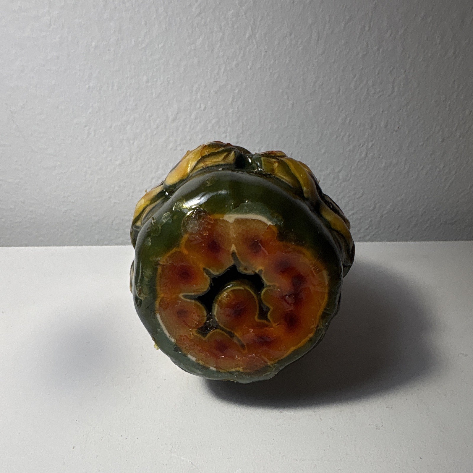 Pineapple Shaped Wax Candle Decorative Single Wick Unscented Green
