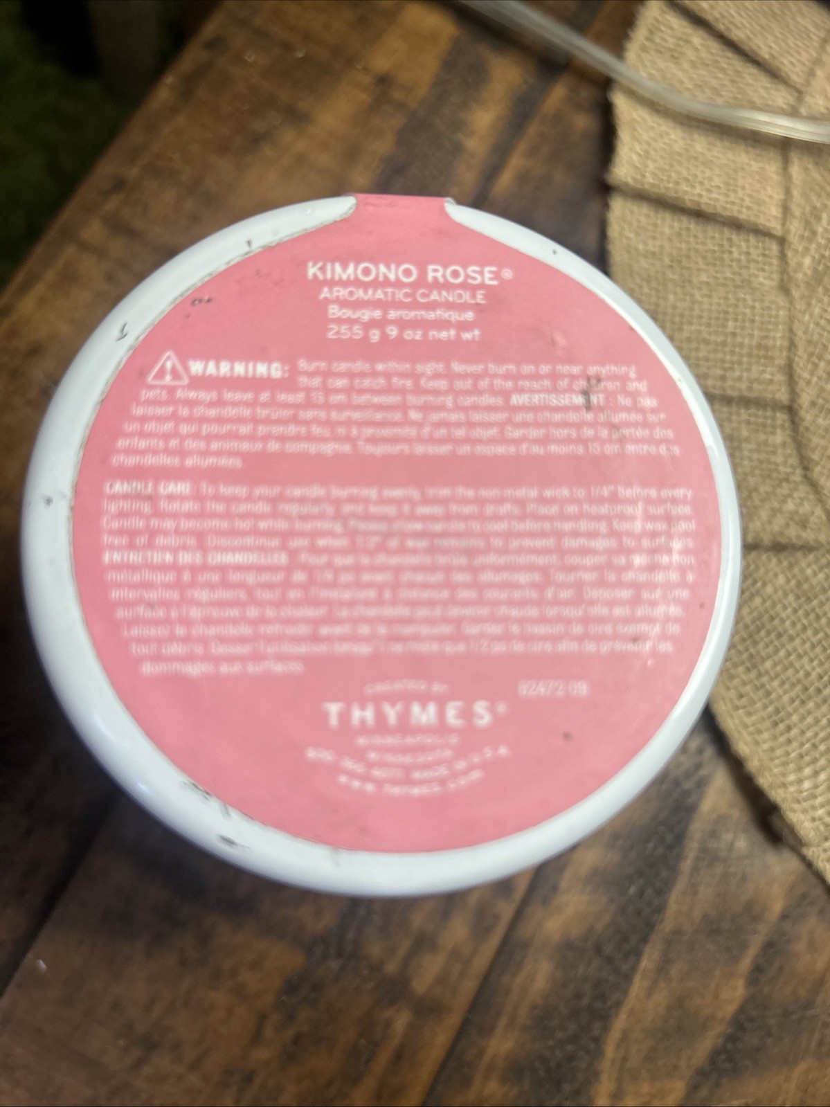 THYMES – KIMONO ROSE AROMATIC POURED CANDLE~ 9 Oz, Awesome Smell