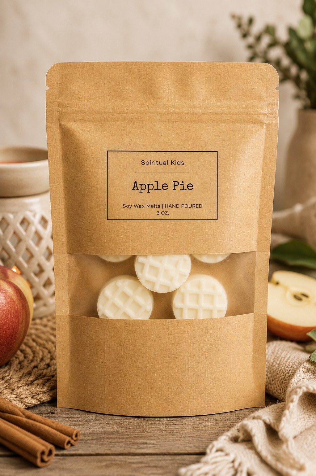 Apple Pie Soy Wax Melts 3oz HIGHLY SCENTED | Fall Wax Melts | Waffle Shaped