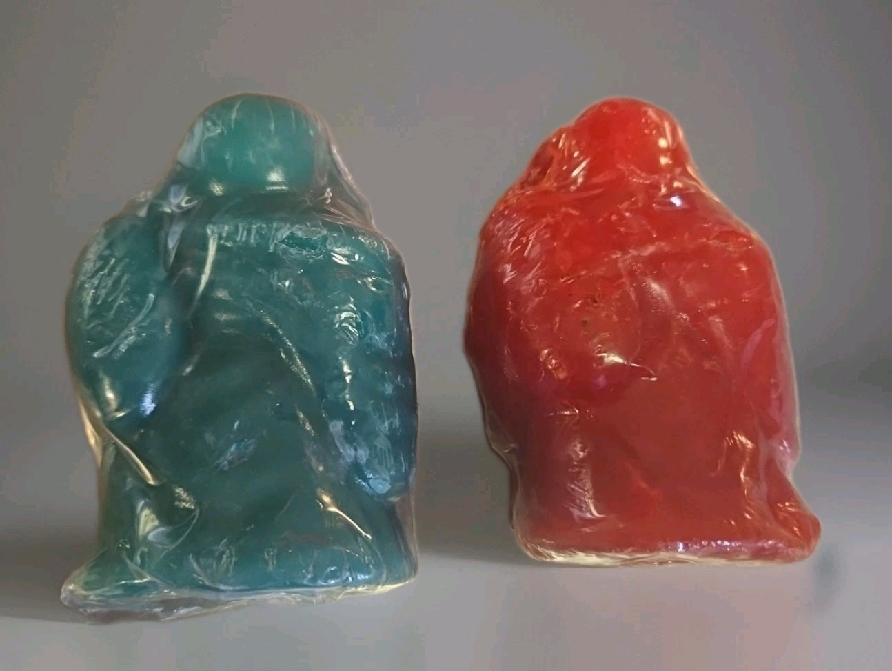 Vintage 90’s Multi Color 7″ Tall Standing Buddha Candle 6 Pc Group Unburned