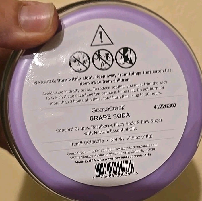 NEW Set of 3 Goose Creek Candle GRAPE SODA 🍇 BUNDLE 🍇 FULL SIZE PRODUCTS