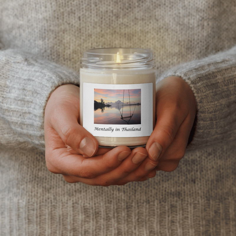 Mentally in Thailand Scented Candle 9oz – Tropical Getaway & Beach Sunset – Gift