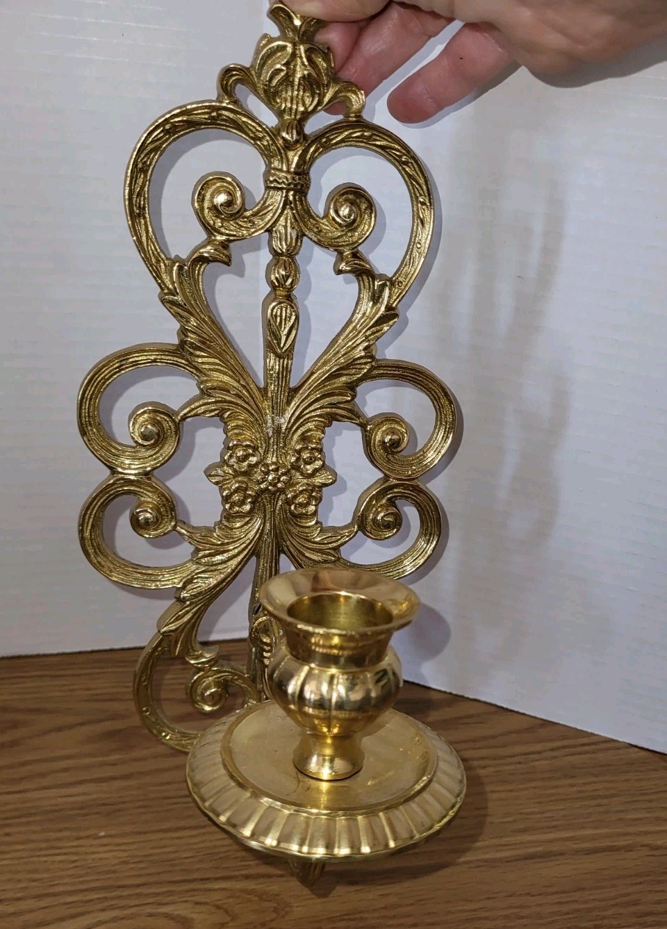 2 Gold Heavy Candle Sconces 12 Inch India