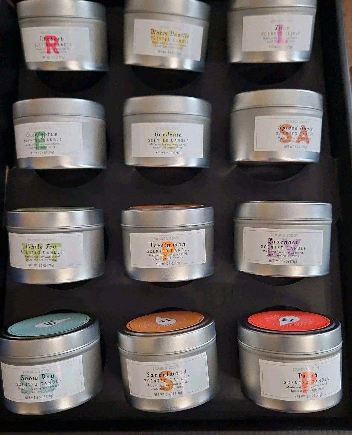 Trader Joe’s 12 Days Scented Soy Wax Blend Candles Special Edition New
