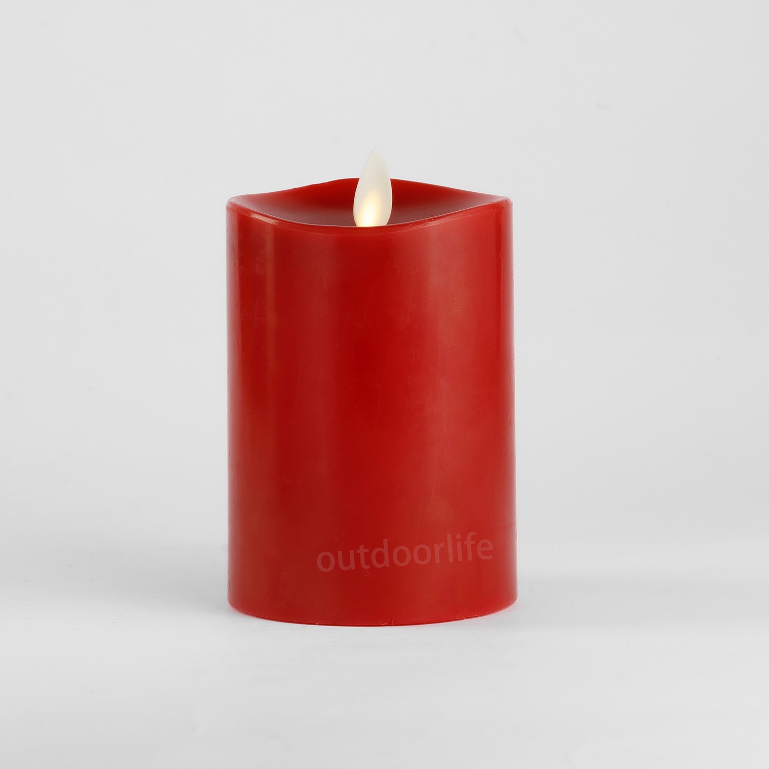 Luminara Flameless Moving Wick Candles with Remote Wax Pillar Set of 3 Burgundy