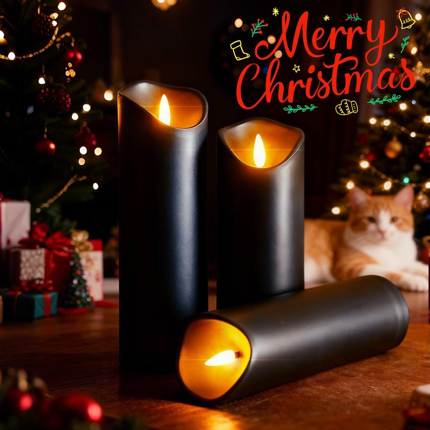 Battery Operated Flameless Candles 3D Wick with Controller Flickering Flame