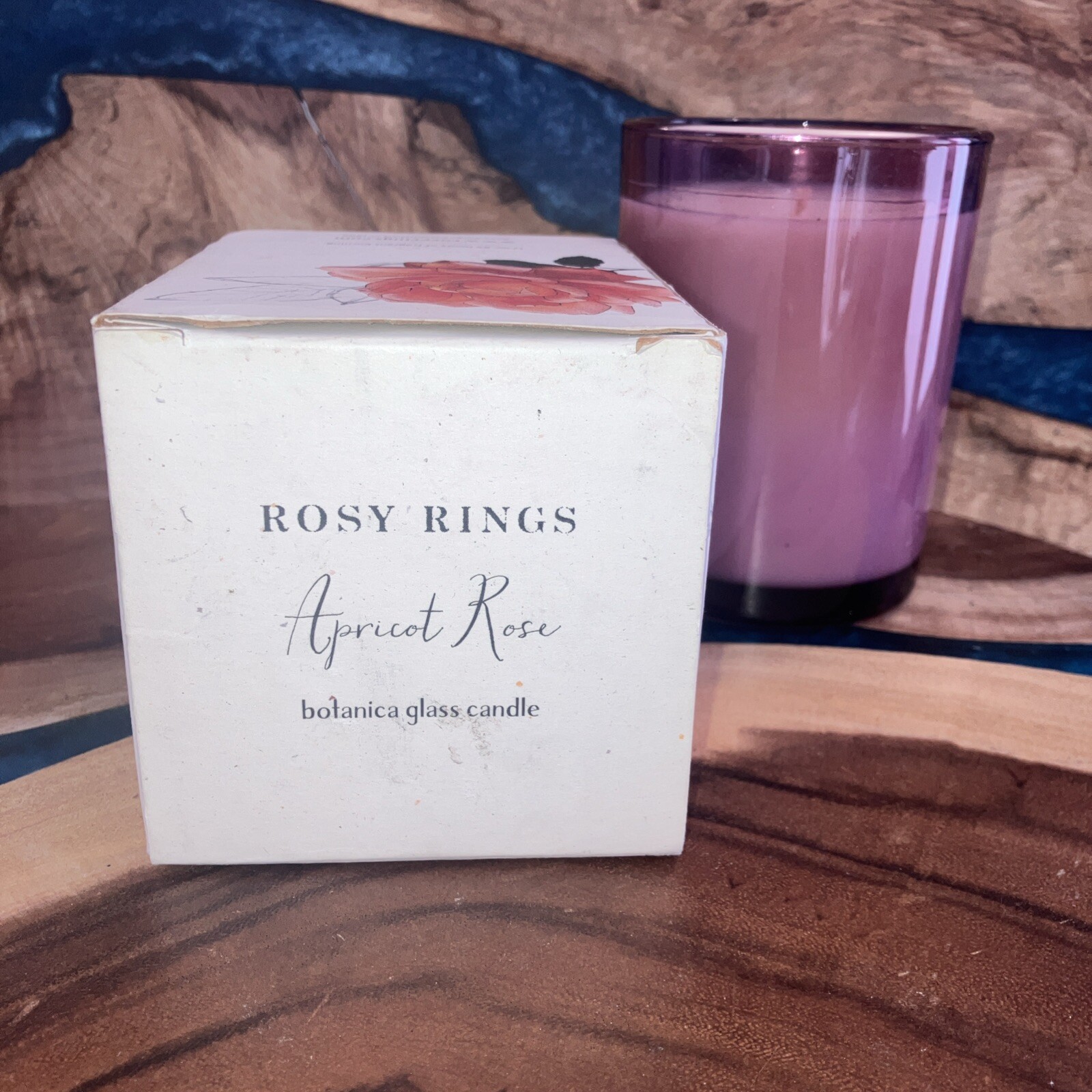 Rosy Rings ( Apricot Rose ) Botanica Glass Candle 17 Oz 85 Hours New.