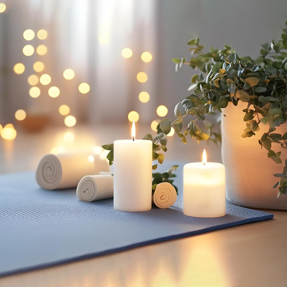 Dripless White Pillar Candles 2.75×4 Inch Unscented – Long Burning for Home