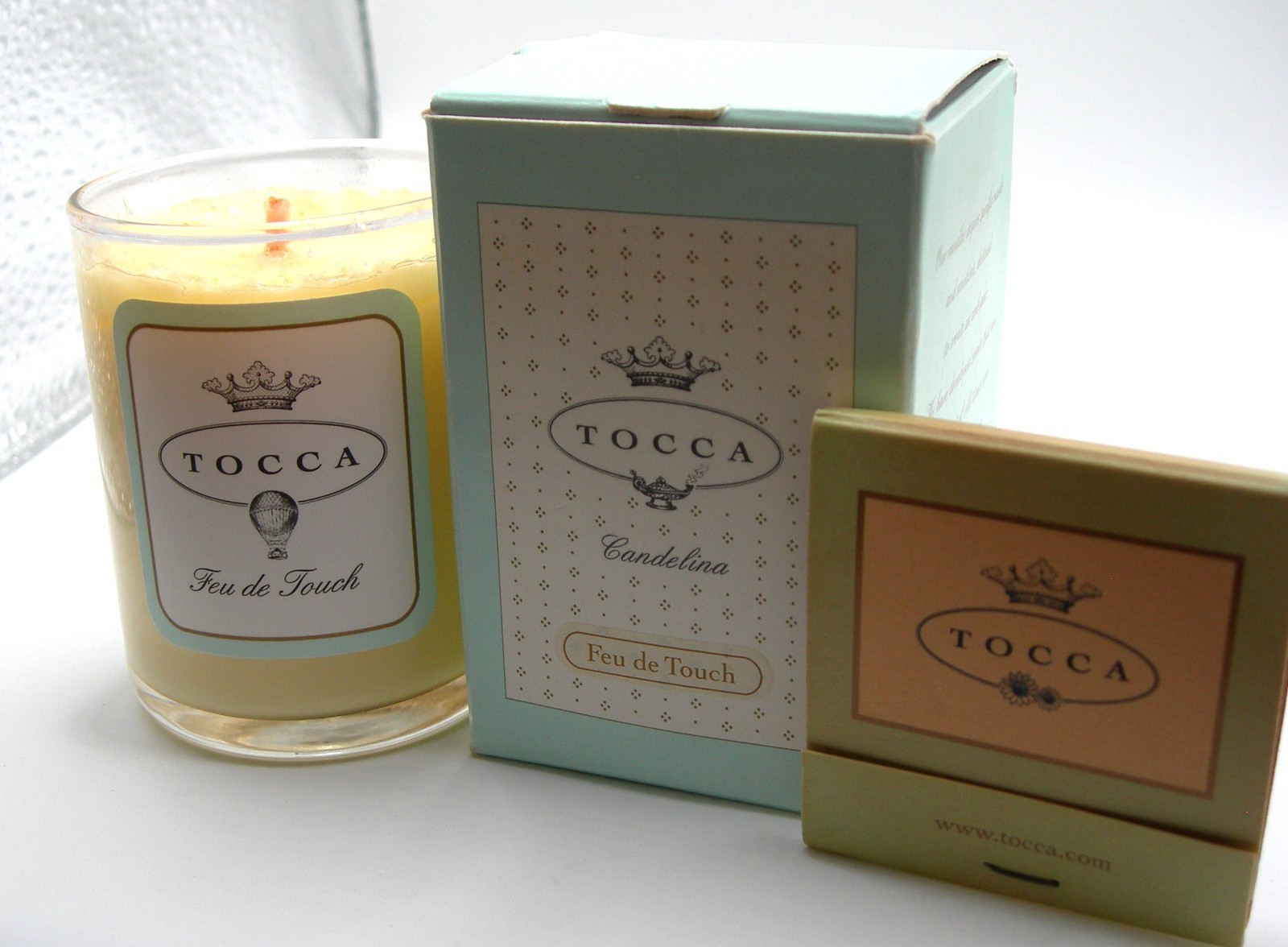Vintage Tocca Candelina Feu de Touch Candle & Matchbook Set 2.85 gr 20 hour burn