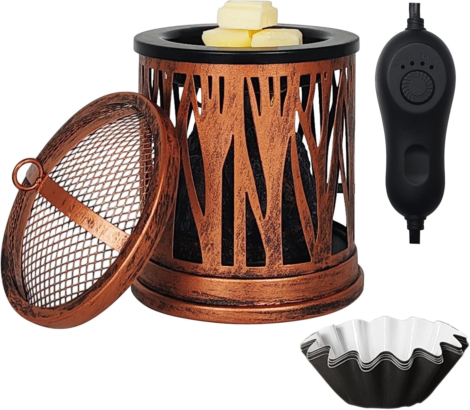 Electric Wax Melt Candle Warmer with Lamp & Timer – Copper Fragrance Lamp