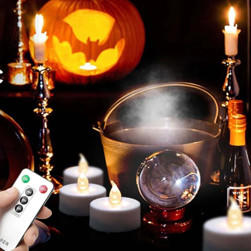 Tea Light Candles with Remote Control,Flickering Flameless LED Candle,Long Lasti