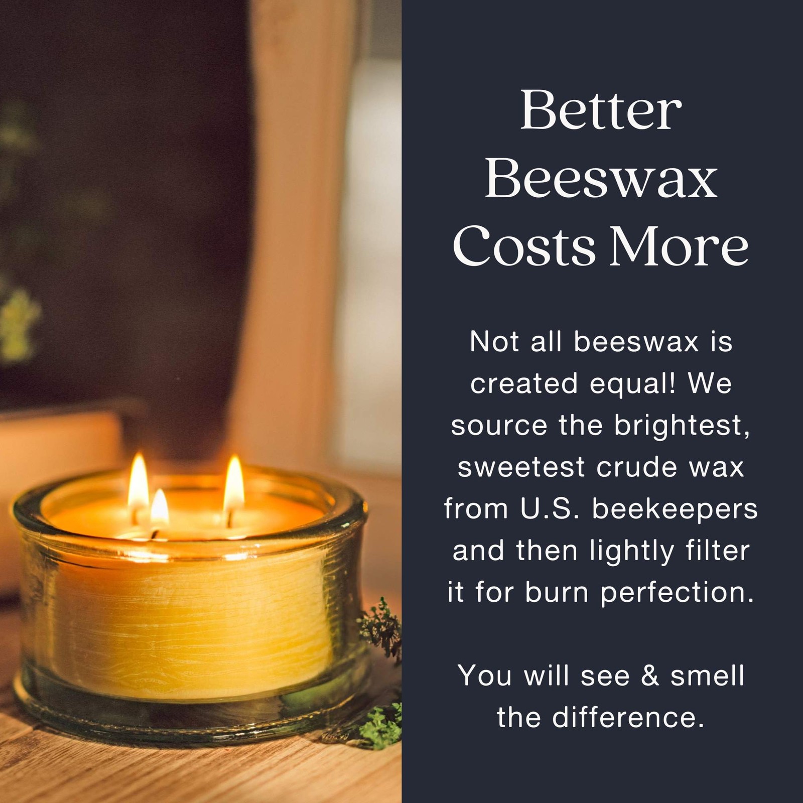 Bluecorn Botanica Beeswax 3-Candle, 10 oz, Cedarwood, Nutmeg & Lavender Essen…
