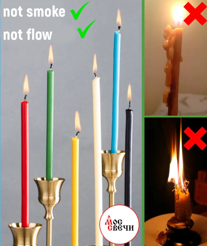 85 Church Candles, Orthodox Type Tapers, Pure Beeswax 6.2′, 150mm
